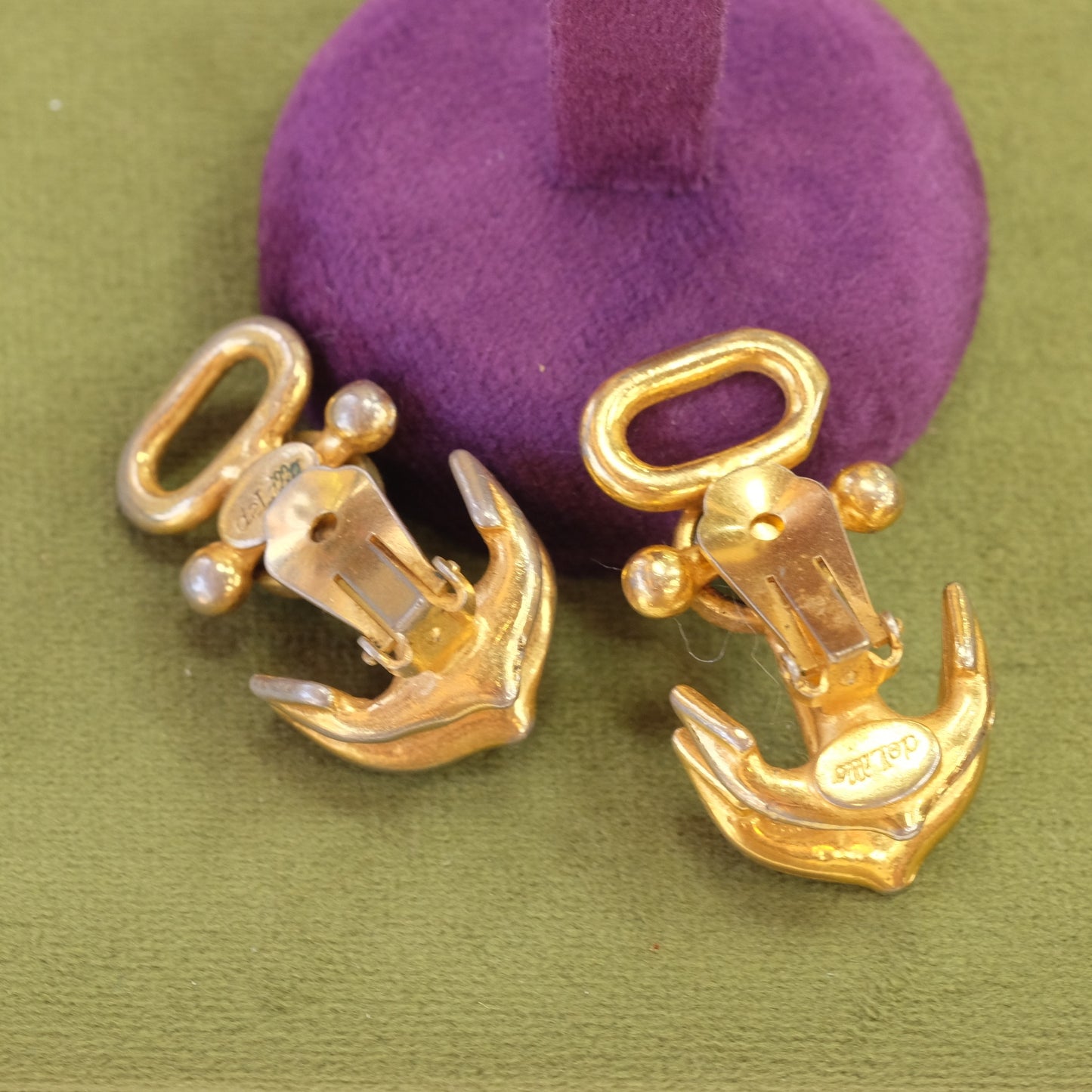 Vintage William DeLillo Anchor Earrings 1980s