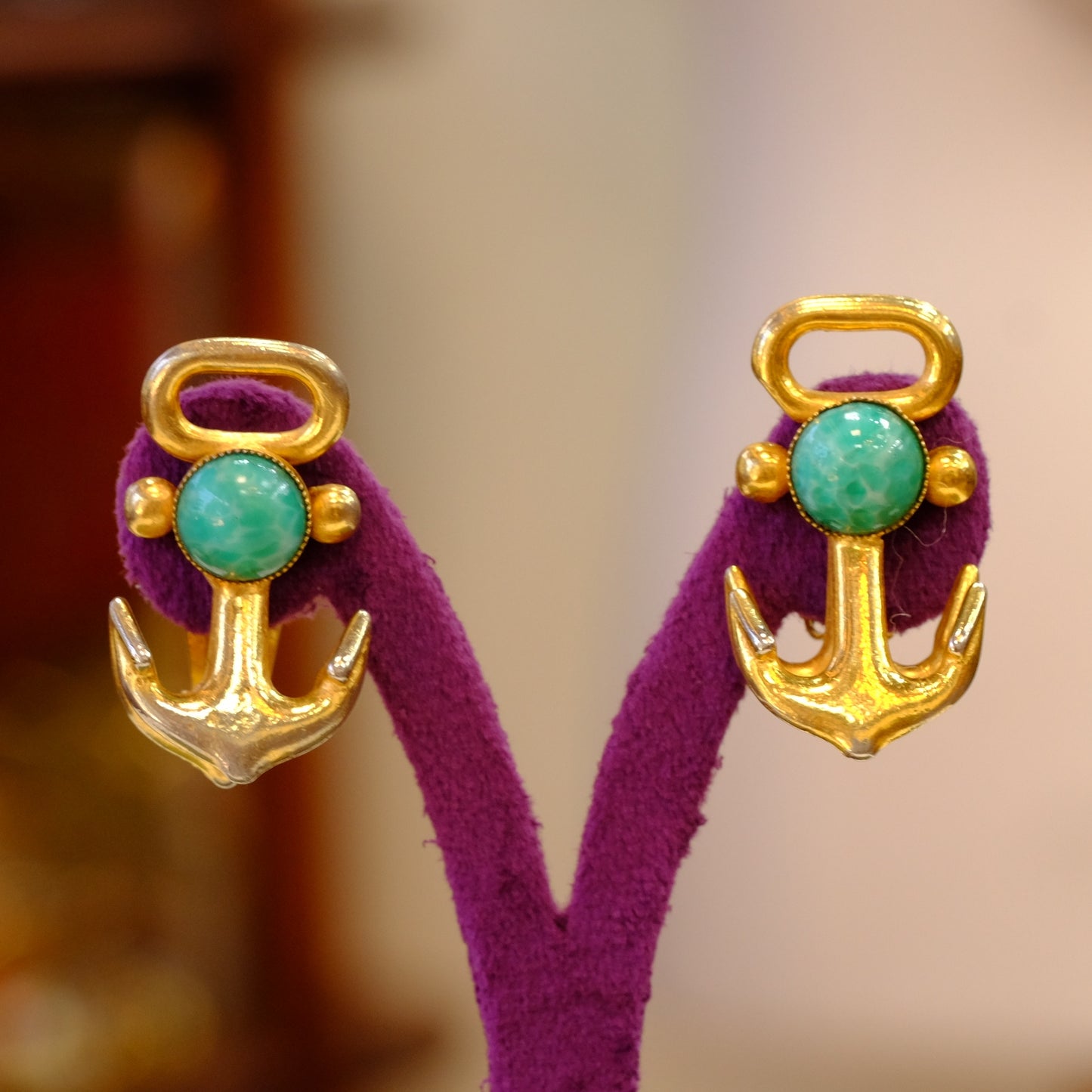 Vintage William DeLillo Anchor Earrings 1980s