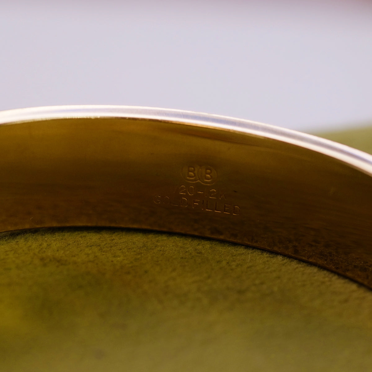 Gold Filled B&B Bangle with Black Enamel