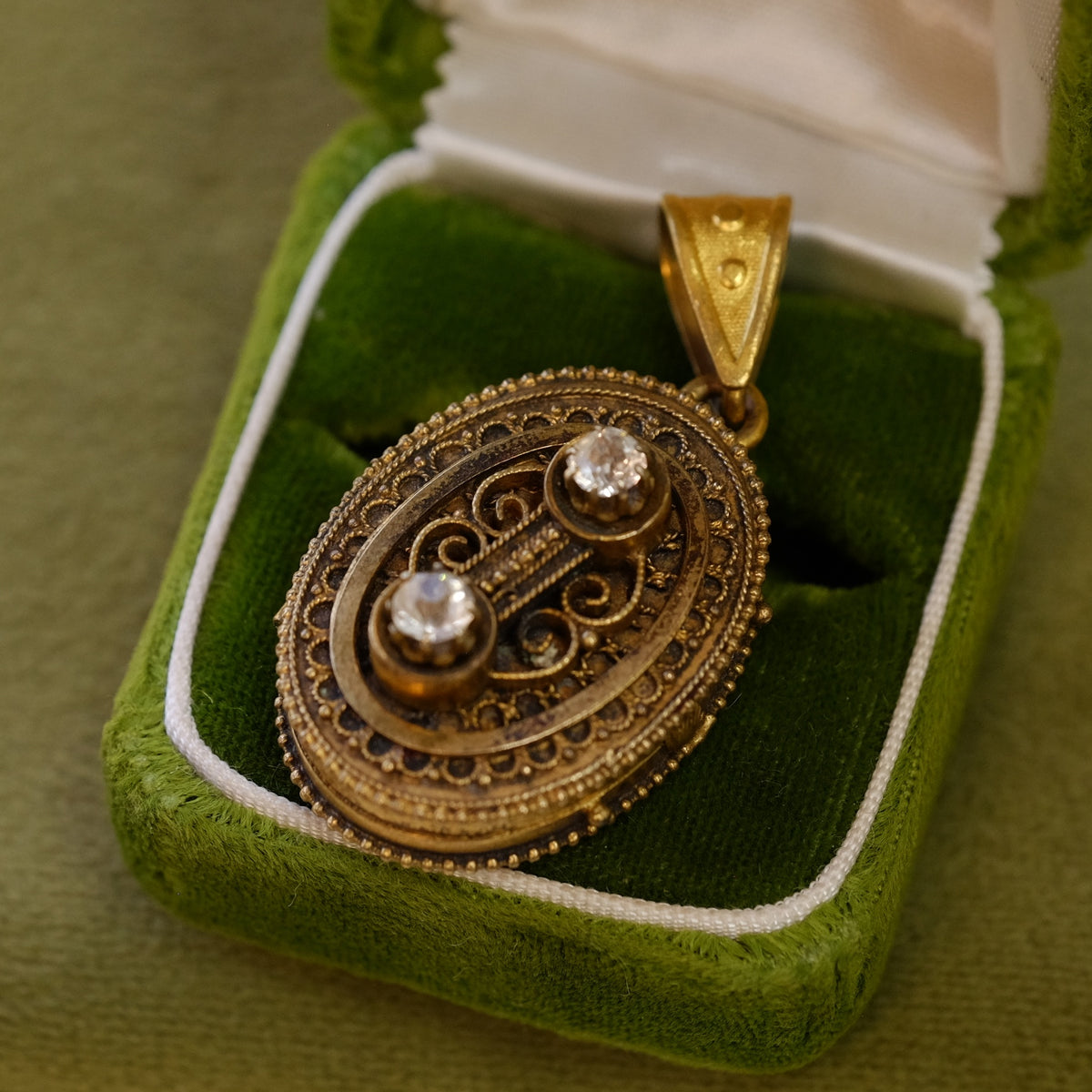Victorian Locket with double stones
