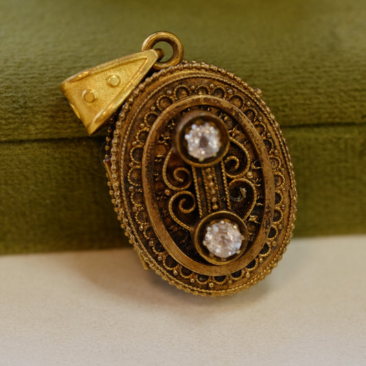 Victorian Locket with double stones