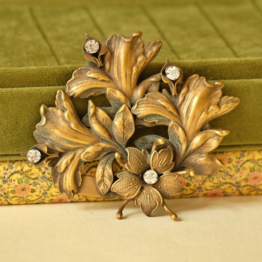 Joseff of Hollywood Flowers Pin 1950s