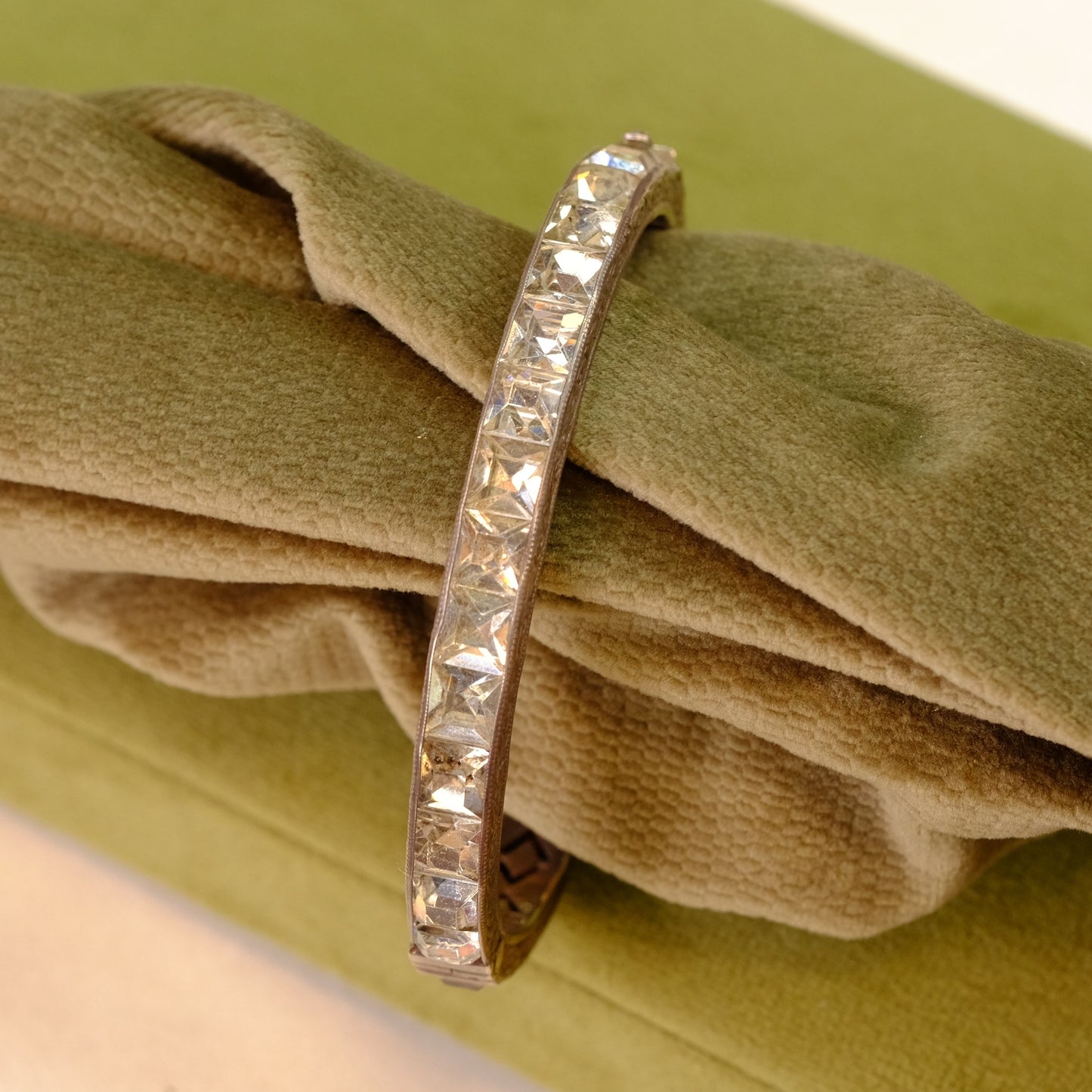 Art Deco Sterling Clear Paste Bracelet