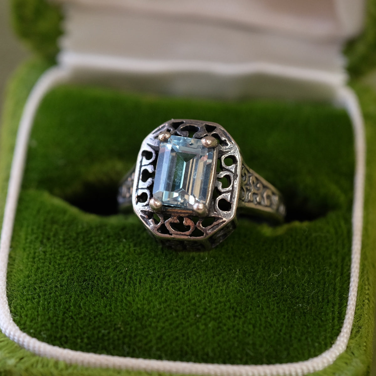Vintage Silver Topaz Ring