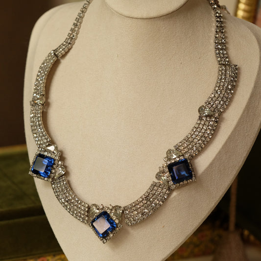 Vintage Hobe Faux Sapphires Necklace 1950’s
