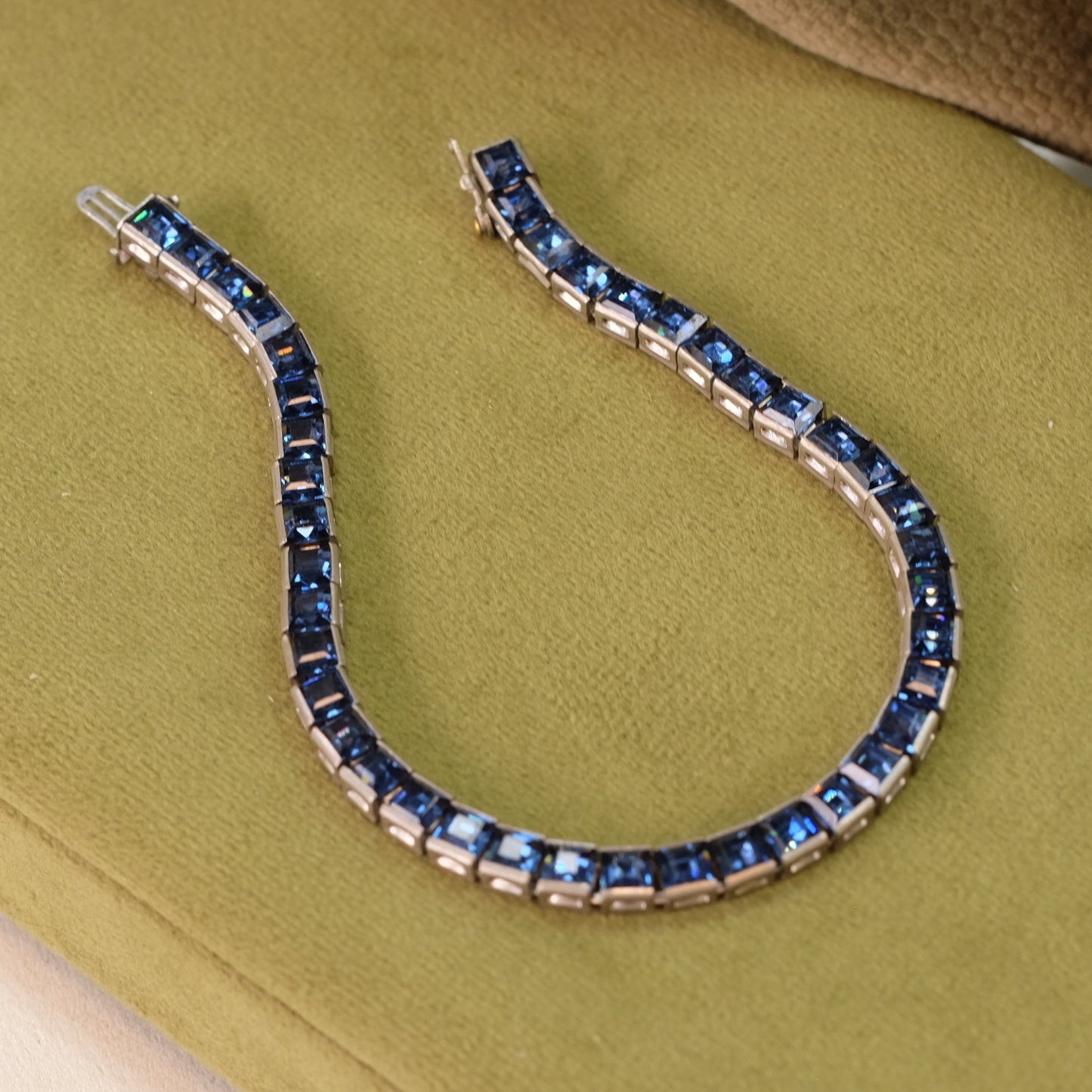 Trifari Faux Sapphire Tennis Bracelet