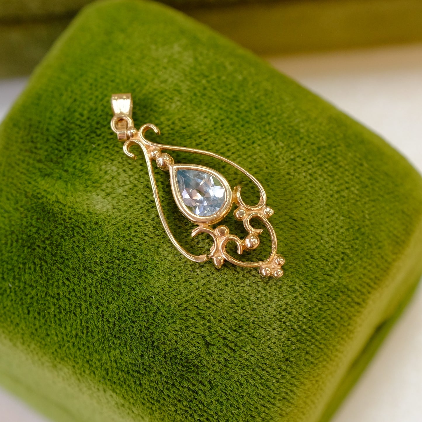 14K Gold Topaz Pendant