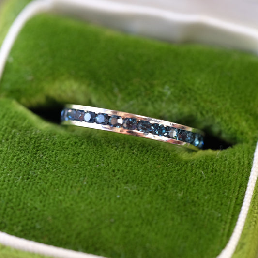 Sterling Channel Faux Sapphire Ring