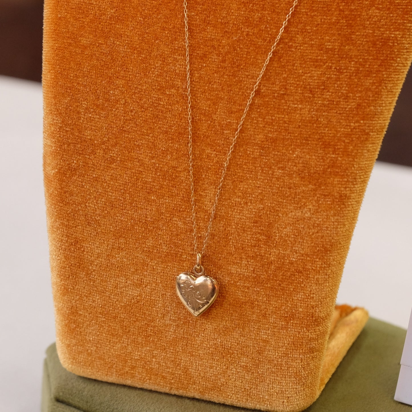 14K Gold Heart Locket with Chain