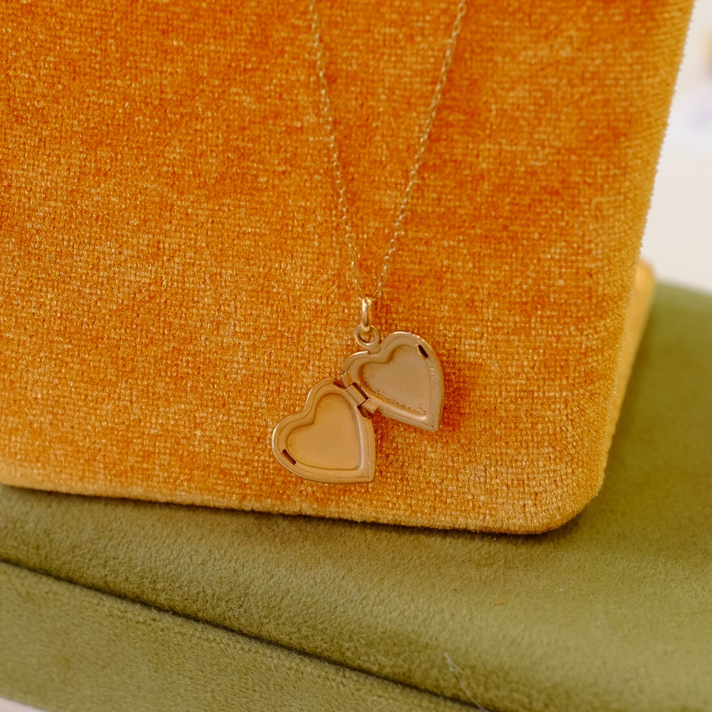 14K Gold Heart Locket with Chain
