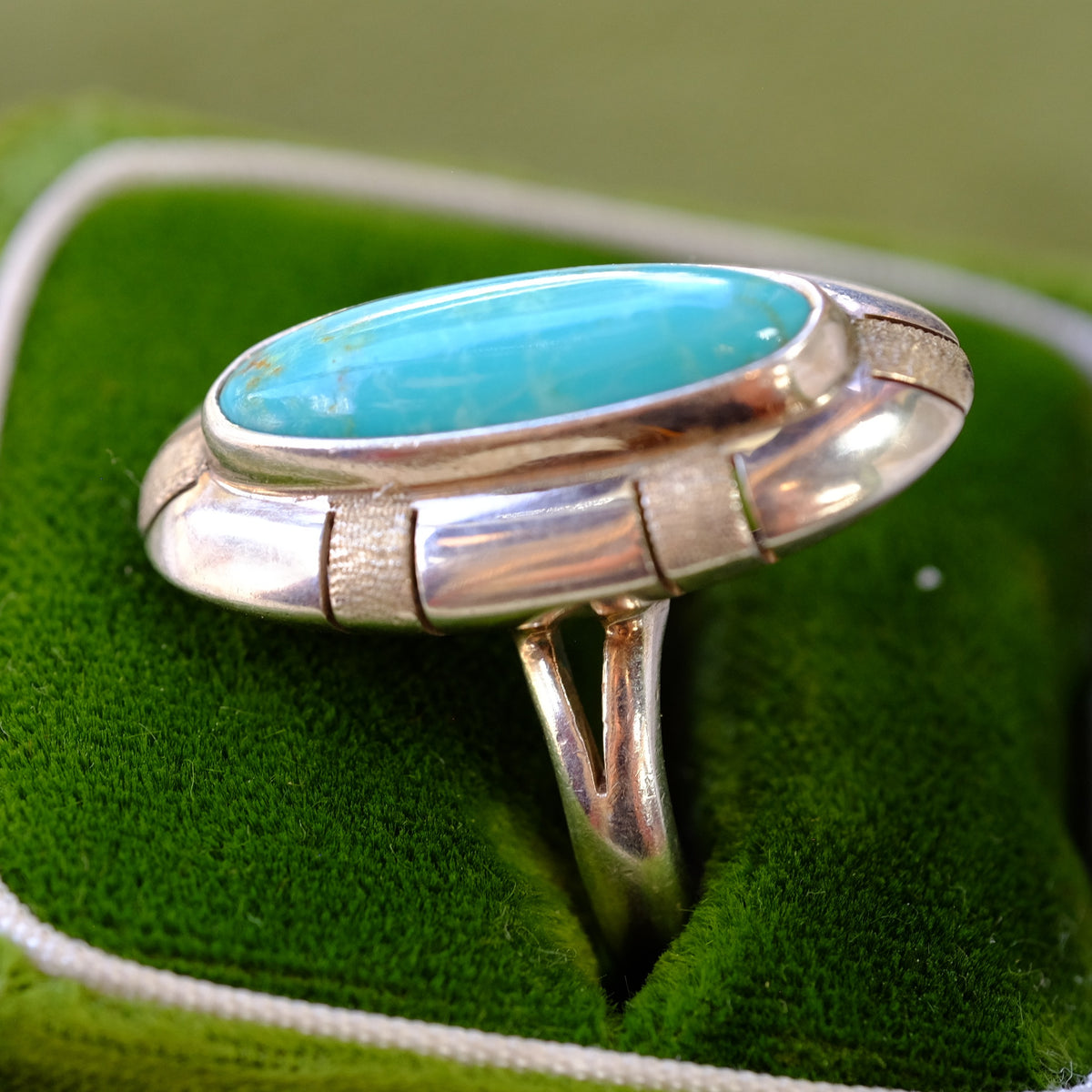 Vintage Oblong Turquoise Ring