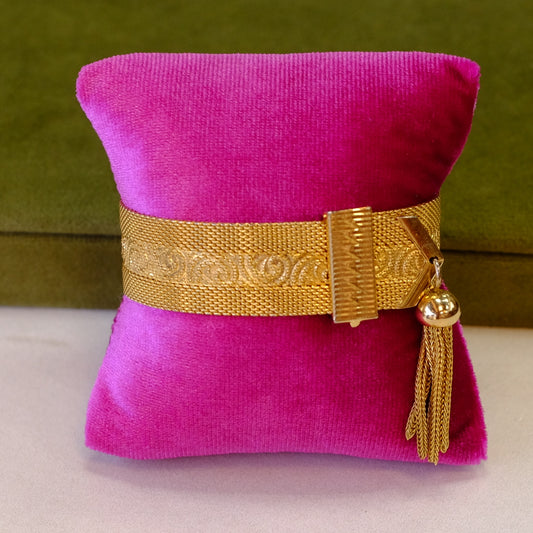 Vintage Mesh Revival Tassel Bracelet 1970's