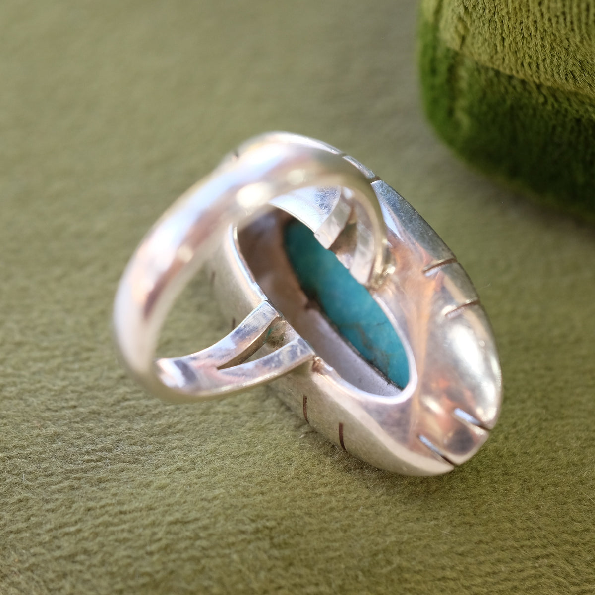 Vintage Oblong Turquoise Ring