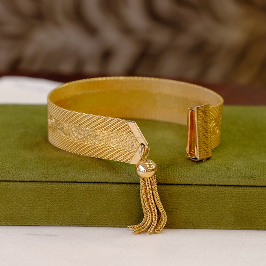 Vintage Mesh Revival Tassel Bracelet 1970's