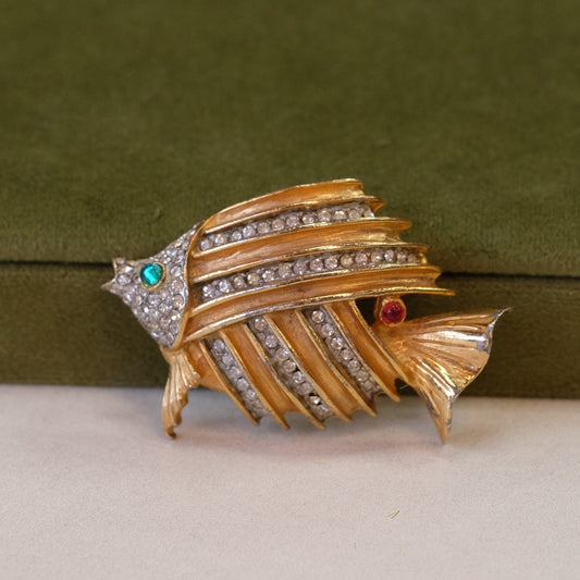 Early Kenneth Jay Lane Fish Brooch 1960s