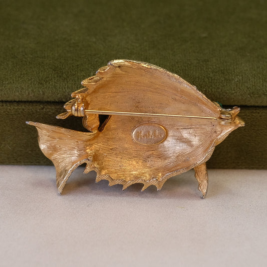 Early Kenneth Jay Lane Fish Brooch 1960s