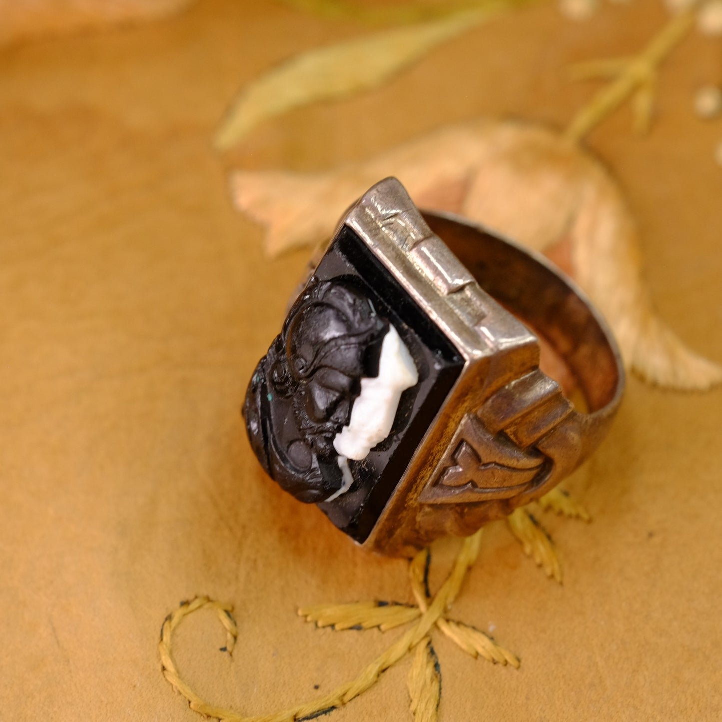 Sterling Silver Black knight Cameo Ring