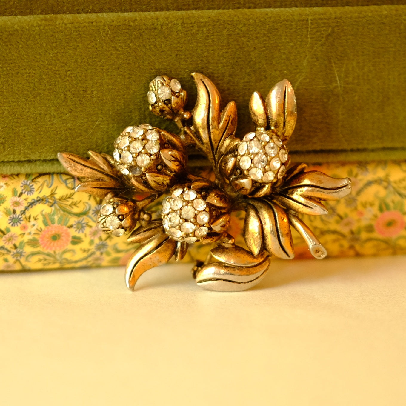 Vintage Hollycraft Berry Brooch 1960s