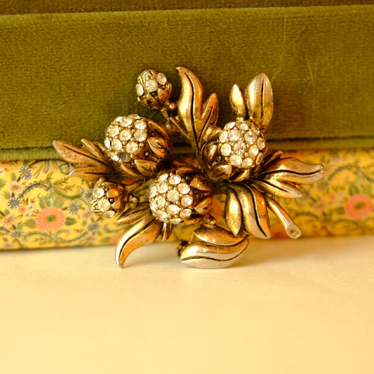Vintage Hollycraft Berry Brooch 1960s