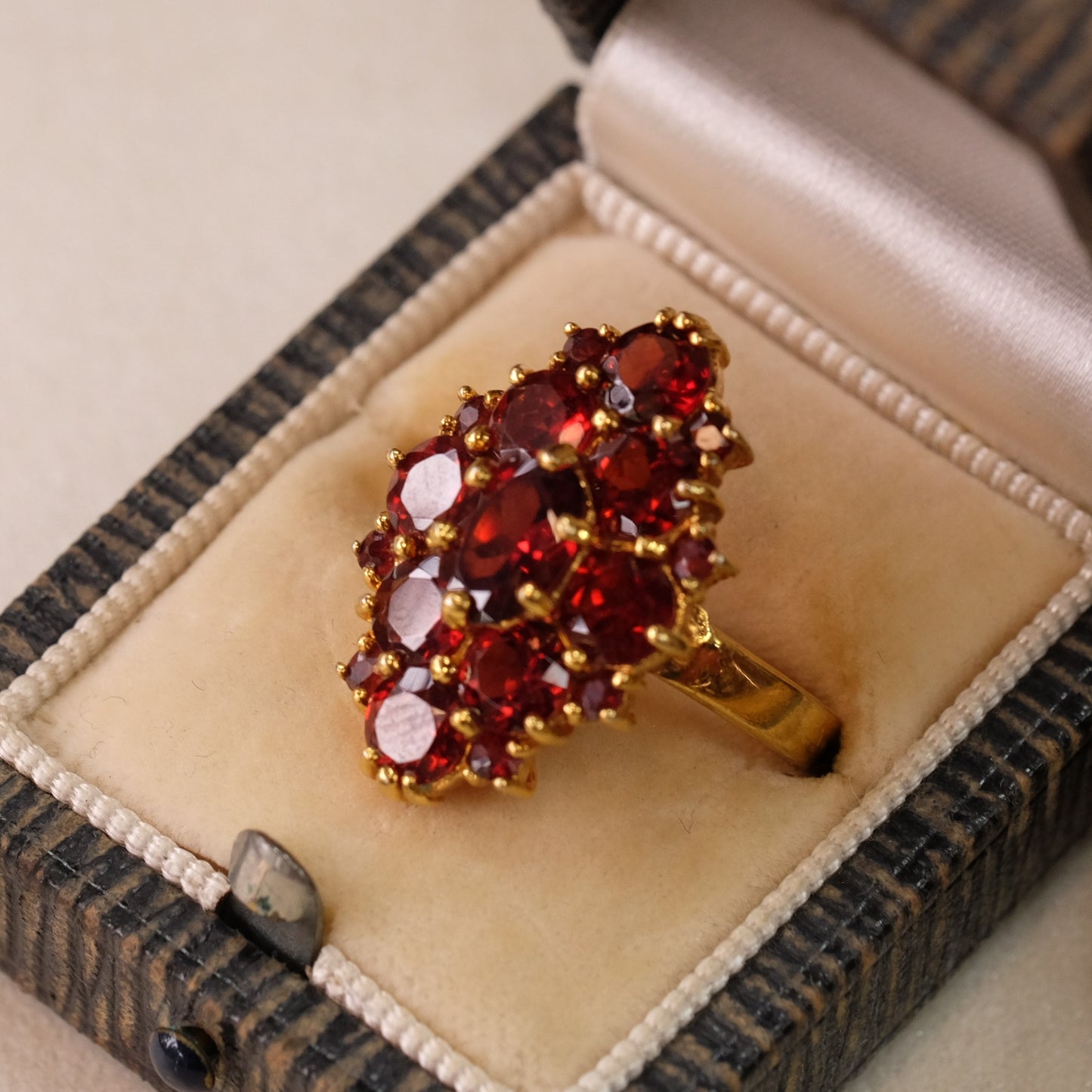 Gold Plated over Sterling Silver Garnet Ring