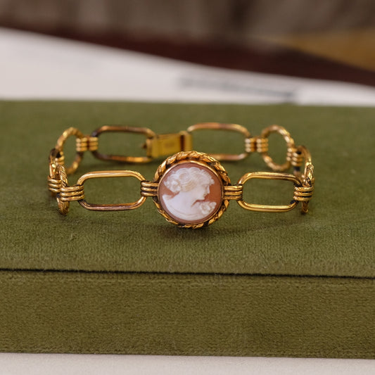 Victorian Gold Filled Cameo Bracelet