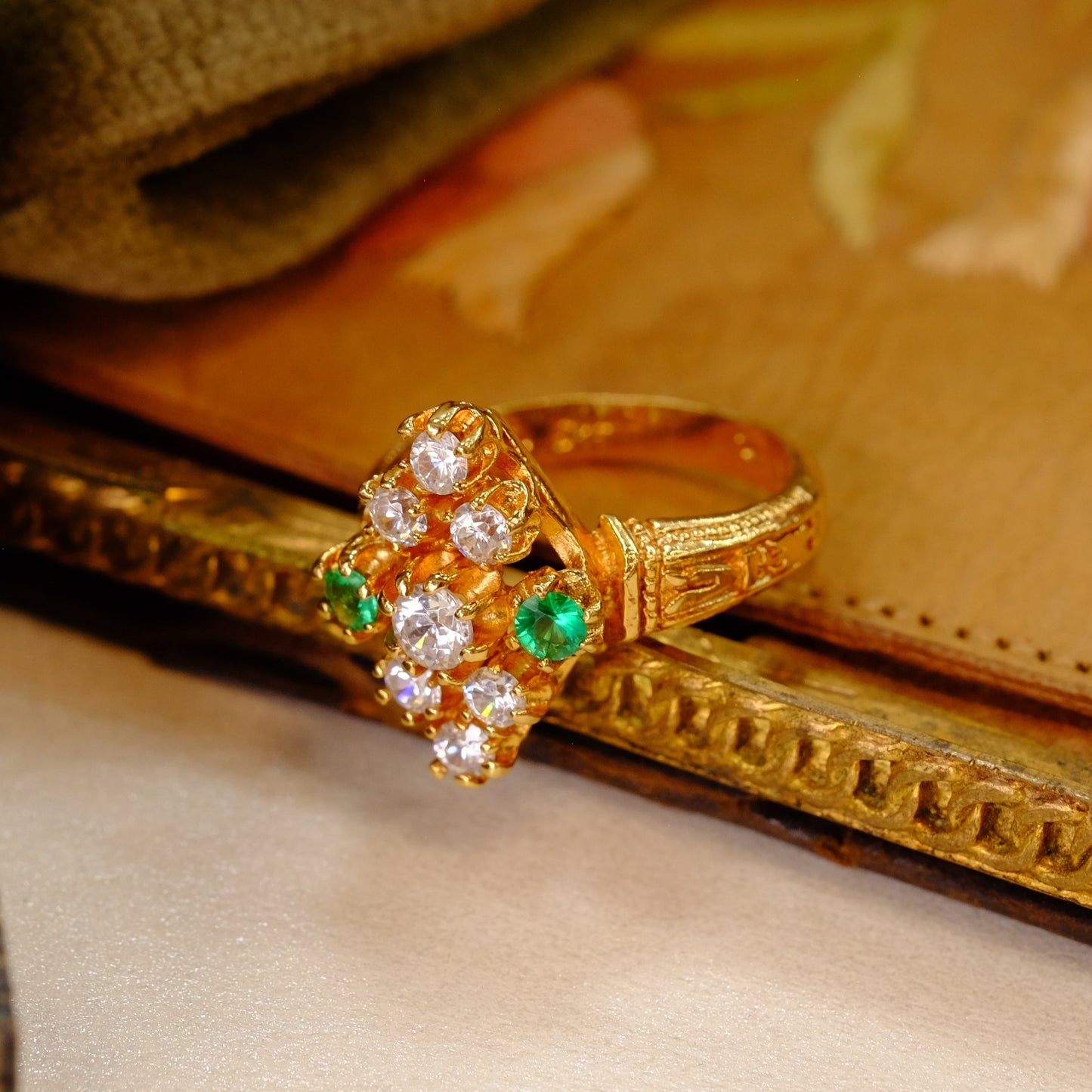 Gold Plated over Sterling Silver Paste Ring