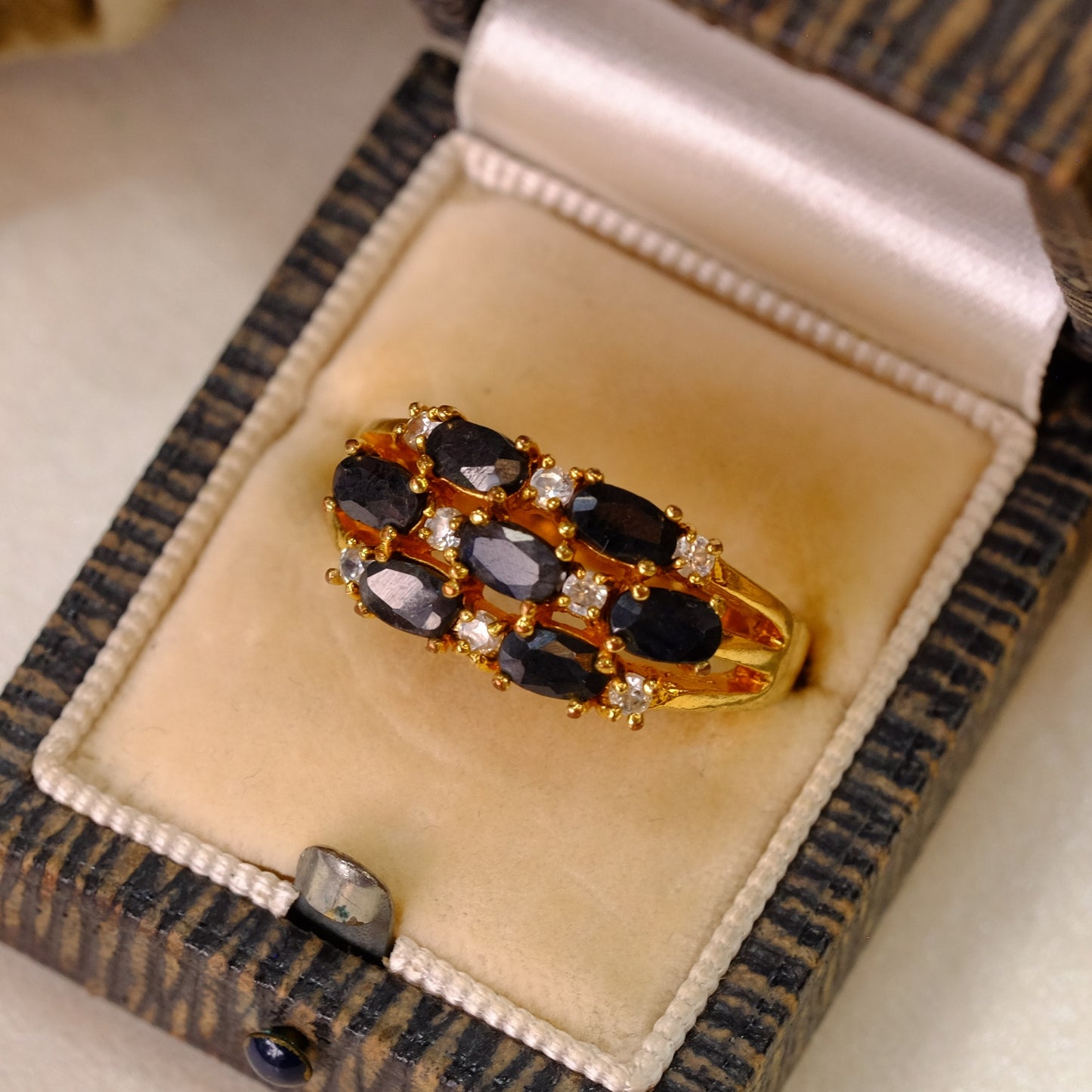 Gold Plated over Sterling Silver Sapphire Ring