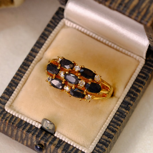 Gold Plated over Sterling Silver Sapphire Ring