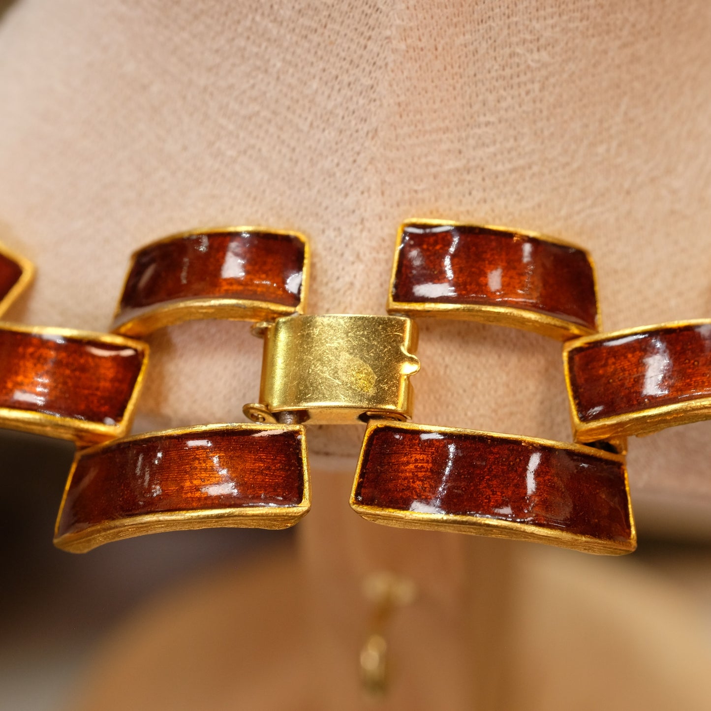 Jay Feinberg goldtone and enamel collar 1980s