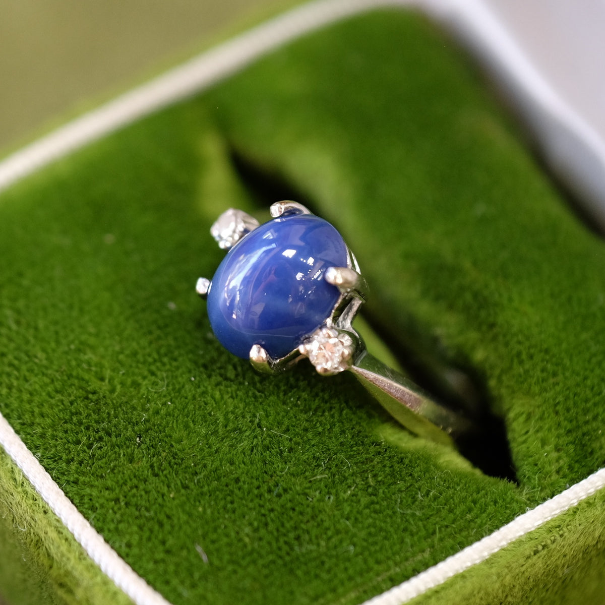 14k Gold Sapphire Star Diamond Ring