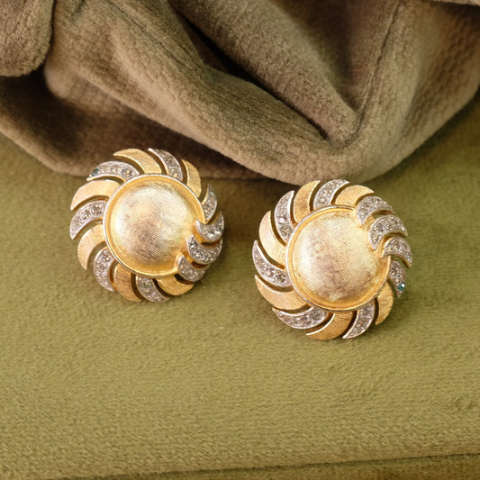 Vintage Trifari "Ming Collection" Clip on Earrings 1950s
