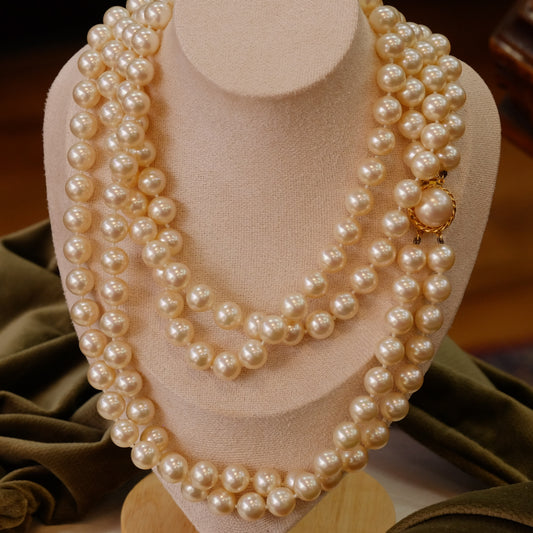 Majolica Statement 2 row large pearl necklace