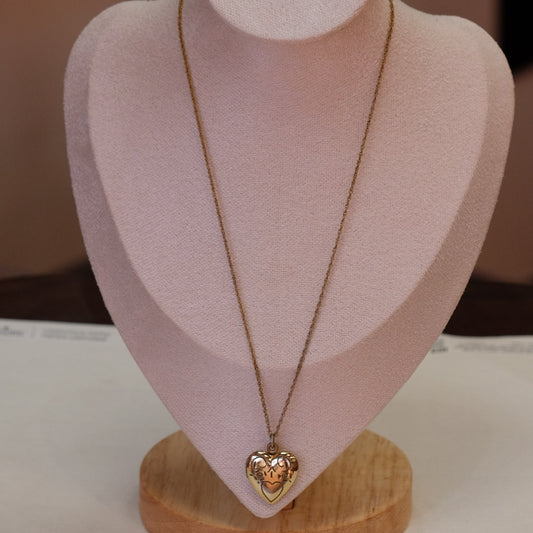 Vintage Gold Filled Heart Locket with Chain