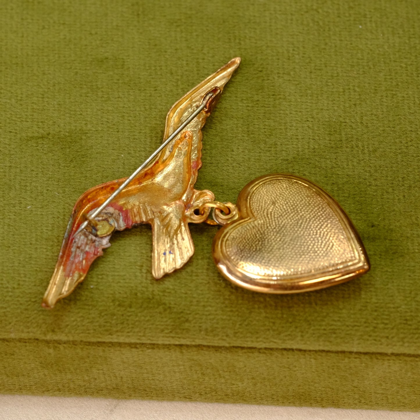 Victory Eagle WWII Pin with heart charm