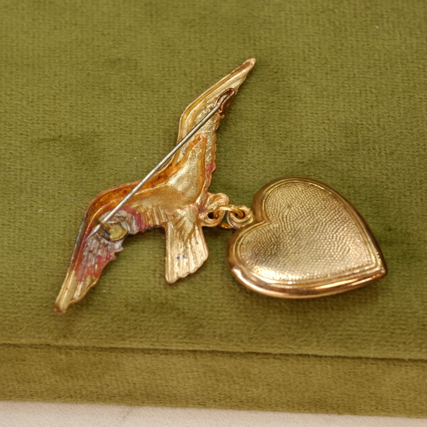 Victory Eagle WWII Pin with heart charm