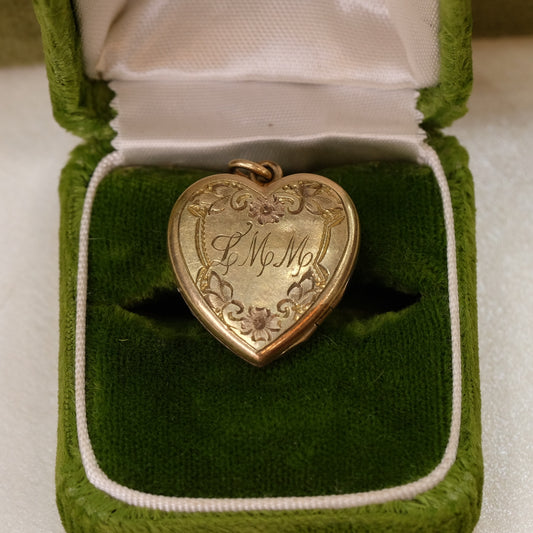 10K Gold Heart Locket with Engraving