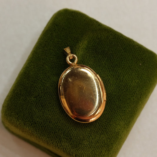 Victorian Gold Filled Oval Locket with Initials