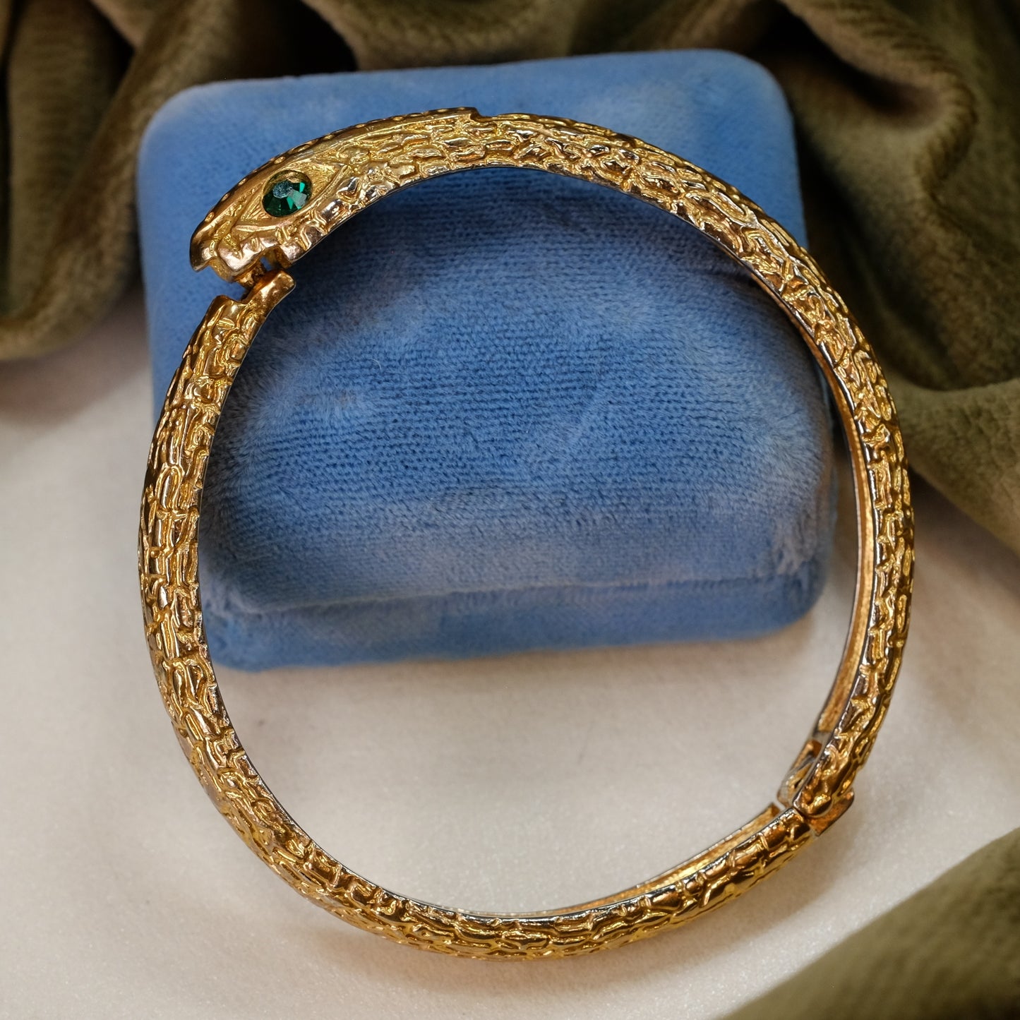 Snake Bangle with Green Eye