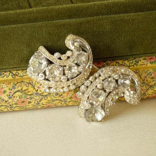 Coro Duette Vintage Dress Clips Brooch 1940s