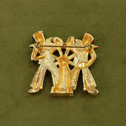Lisner Patriotic sailors Brooch 1960s