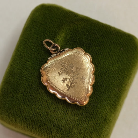Victorian Gold Filled Heart Branch Locket