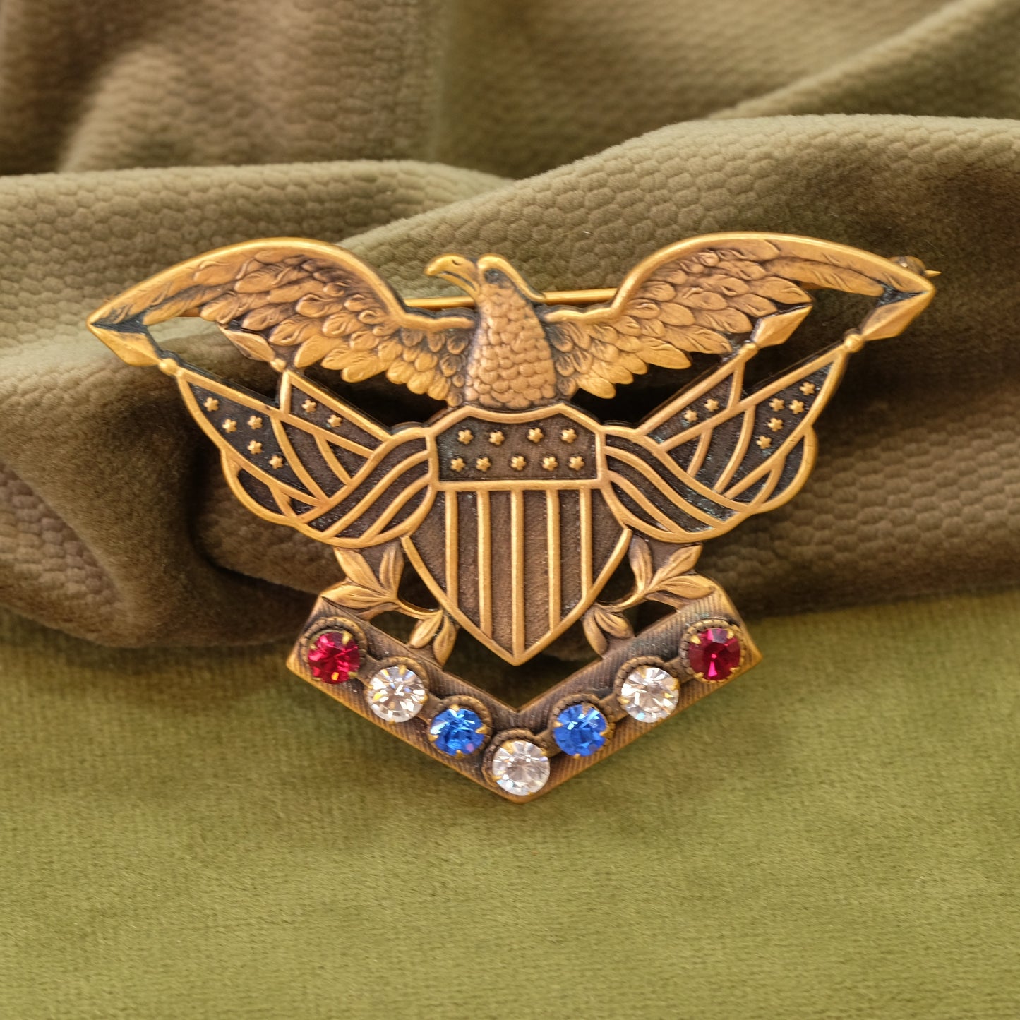 Joseff of Hollywood Eagle with rhinestones Brooch