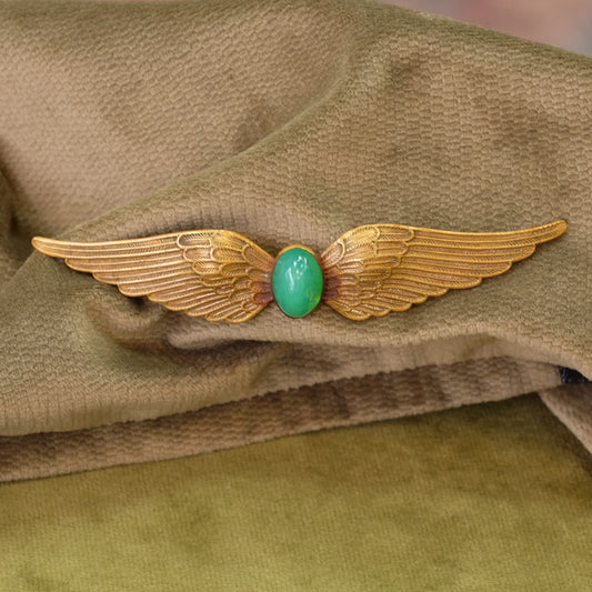 Victorian Wing with green cabochon 1910s