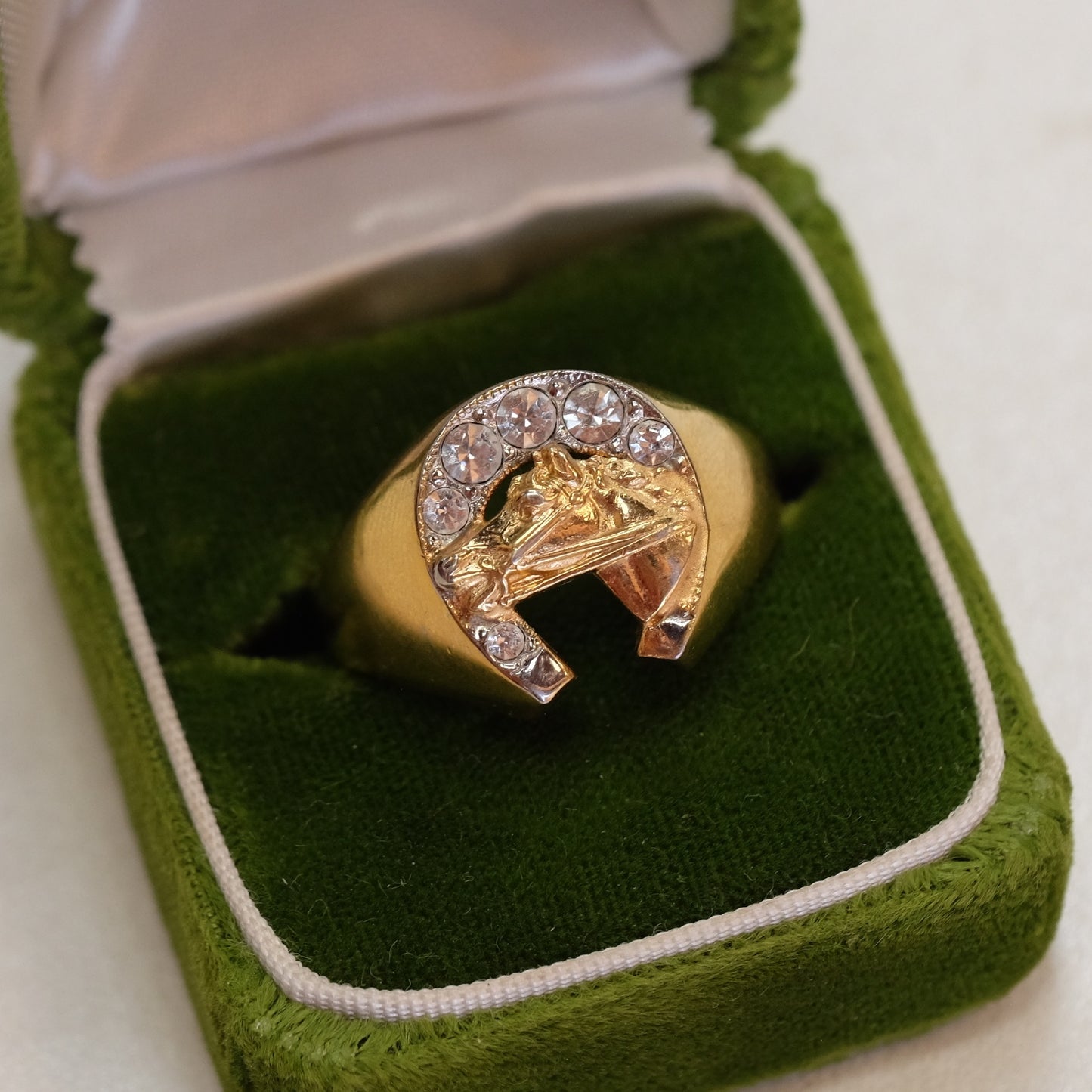 14k Gold Electroplated over Silver Horseshoe Ring