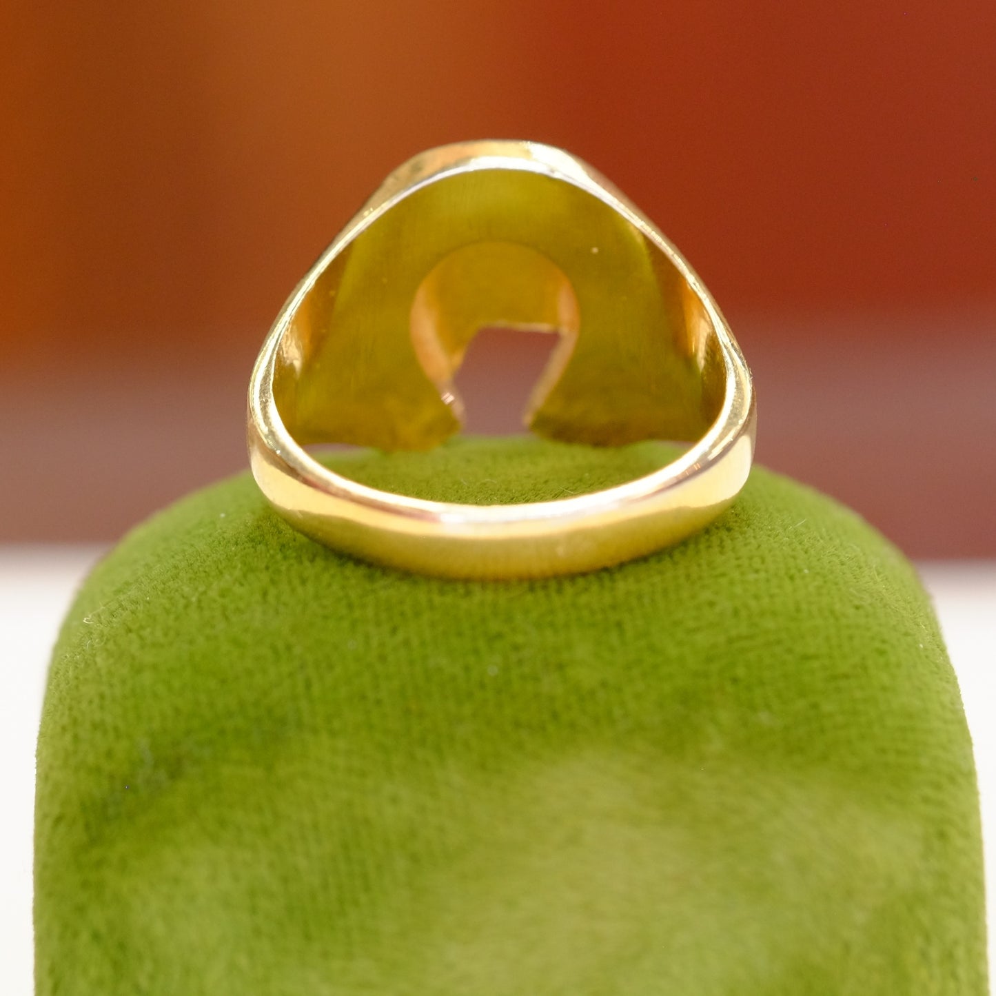 14k Gold Electroplated over Silver Horseshoe Ring