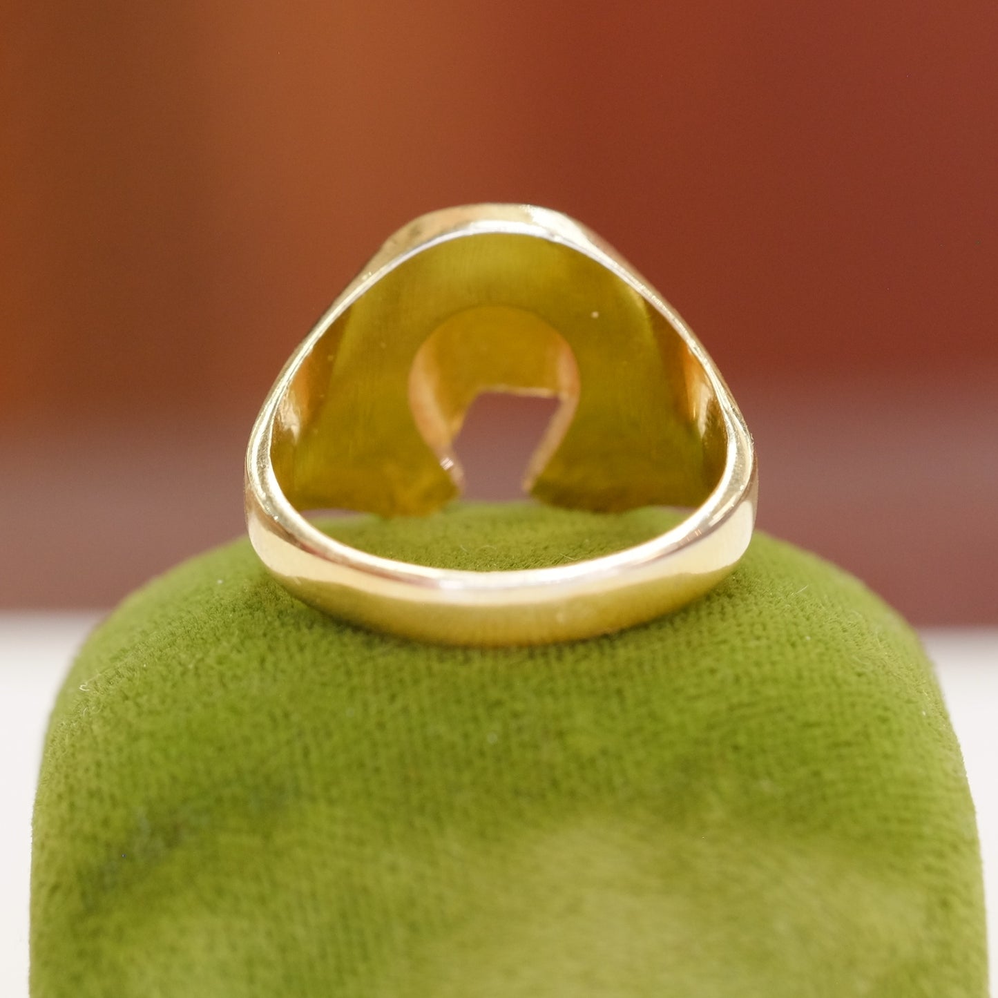 14k Gold Electroplated over Silver Horseshoe Ring