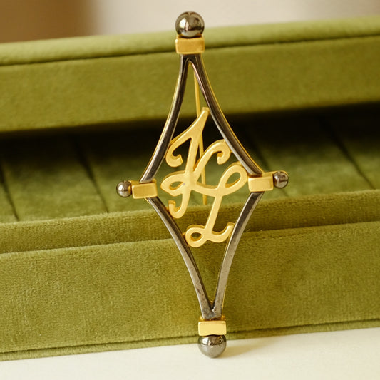 Vintage Karl Lagerfeld Logo Pin 1980s