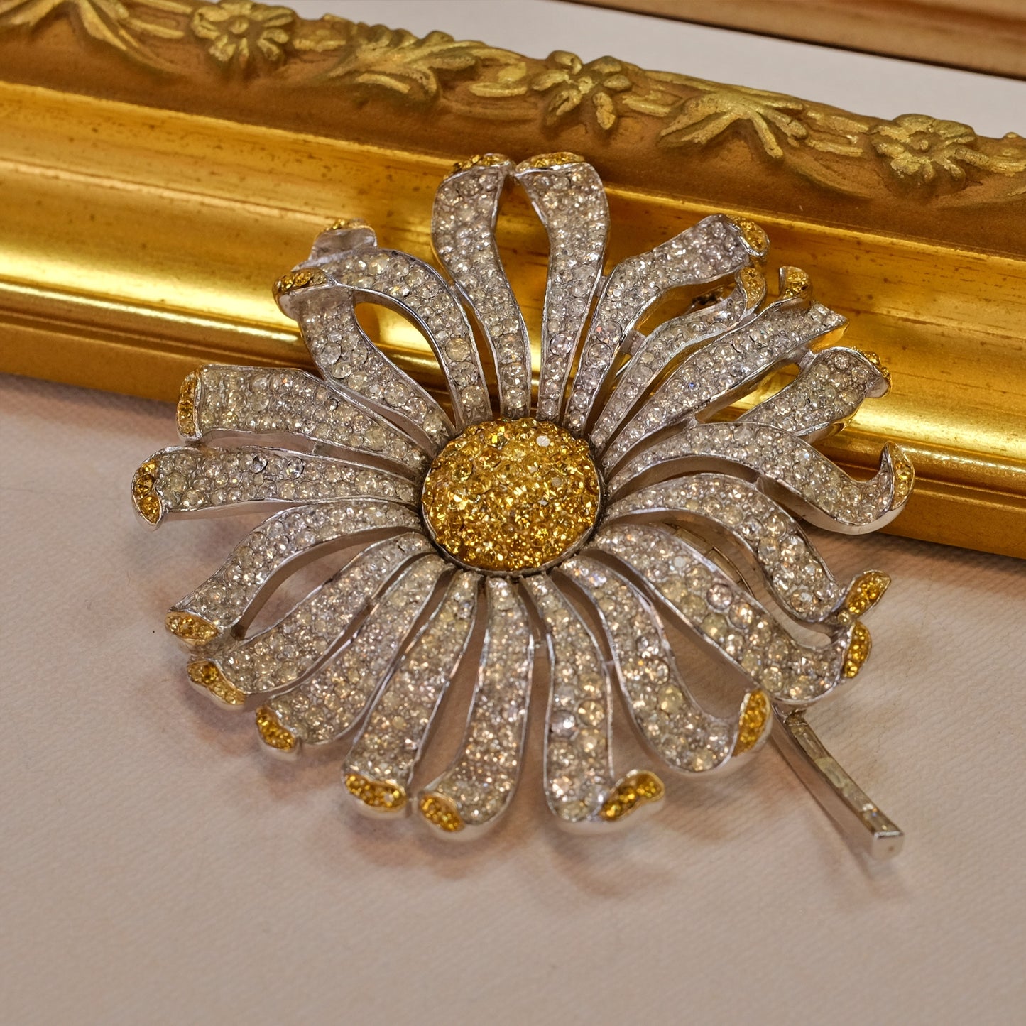 Collectible Trifari Large Flower Brooch 1950s