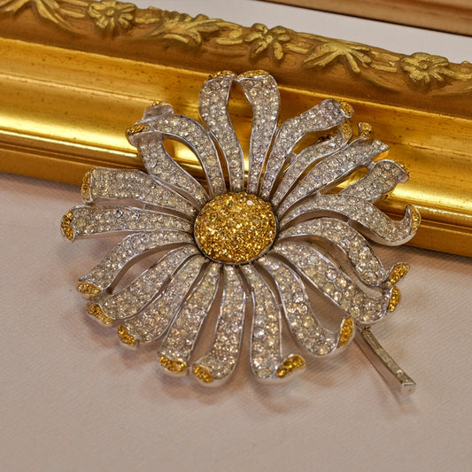 Collectible Trifari Large Flower Brooch 1950s