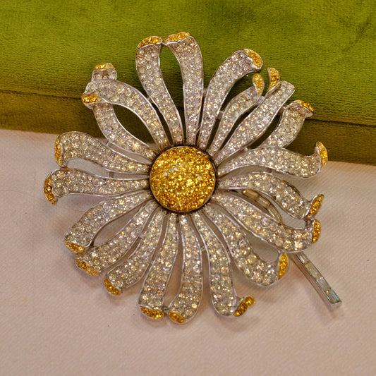 Collectible Trifari Large Flower Brooch 1950s